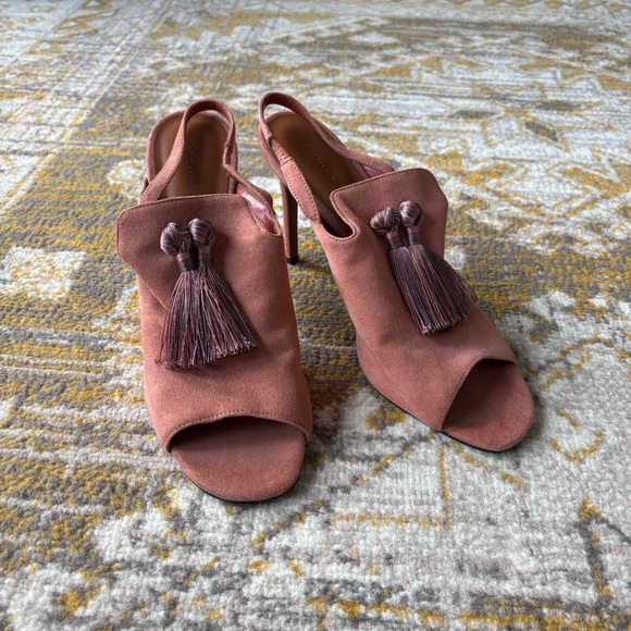 Charles & Keith Suede Leather Tassel Heels - Picture 13 of 16